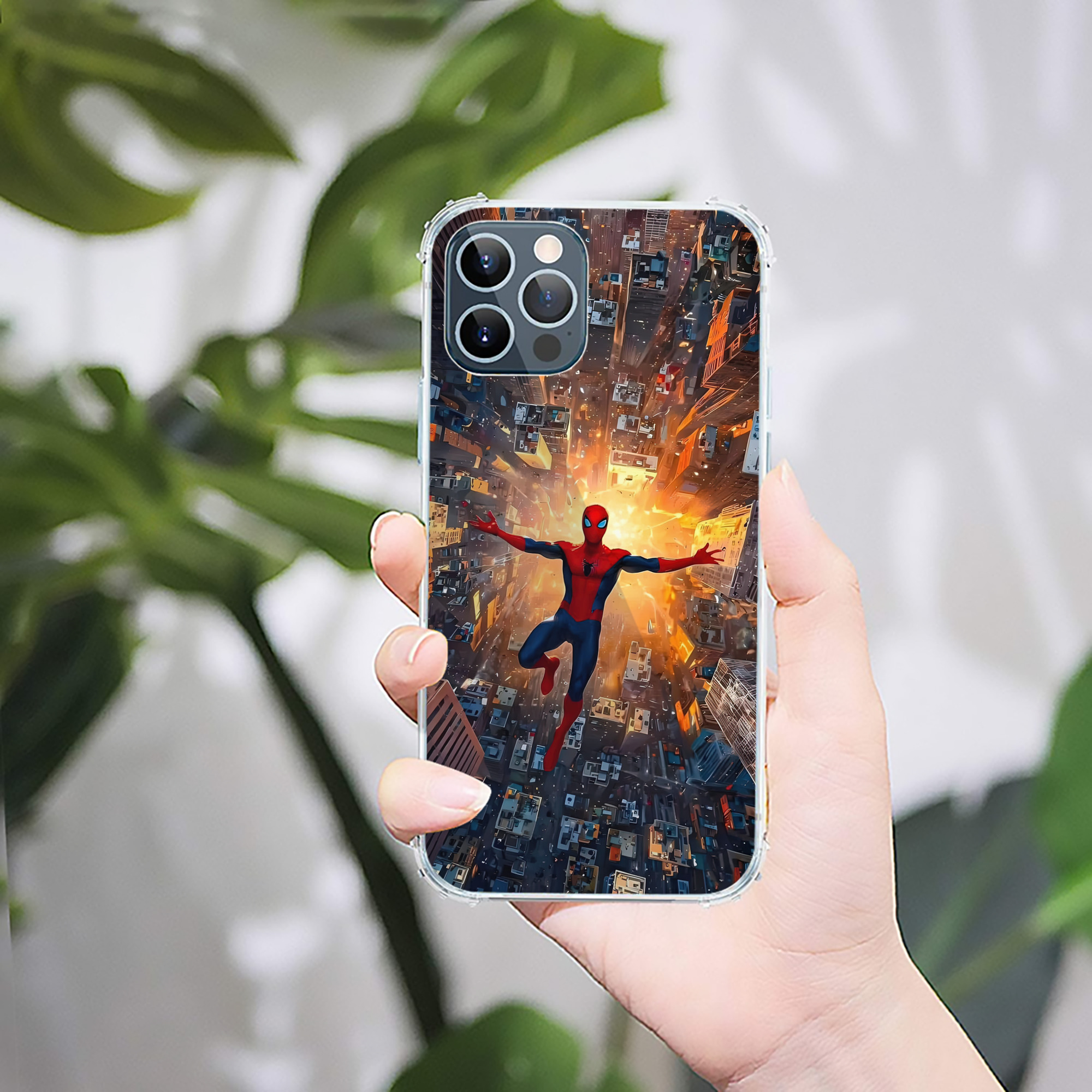 （画像用） Spider Man スパイダーマン 【iPhone 12シリーズ対応】透明スマホケース（クリアソフトケース）